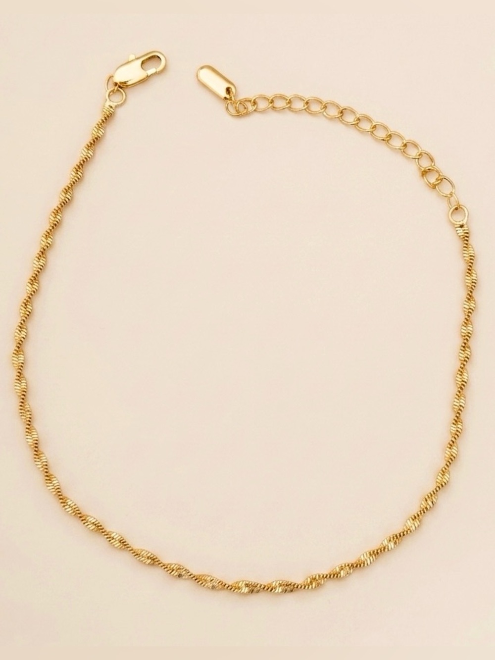 3/$40! Classic Gold Rope Chain Anklet - 14k Gold Plated, Water Resistant
